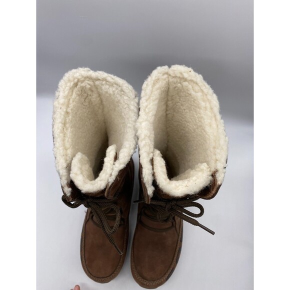 Sorel Shila Women's Size 7 Brown Suede Leather Fur Waterproof Boots, NL1536-256 - Picture 12 of 13